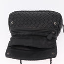 BOTTEGA VENETA INTRECCIATO Chain Shoulder Bag Leather Black Auth 204907A-14