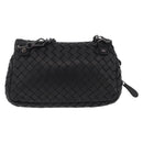 BOTTEGA VENETA INTRECCIATO Chain Shoulder Bag Leather Black Auth 204907A-3