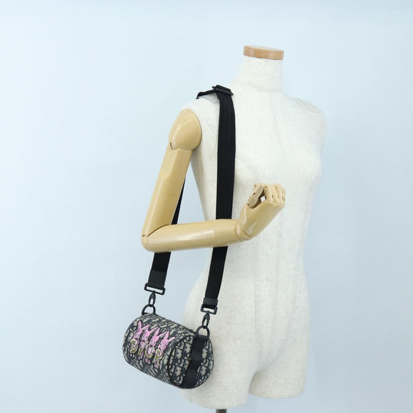 Christian Dior Trotter Canvas Shoulder Bag Navy Auth 204908SAM