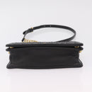 PRADA Gathered Chain Shoulder Bag Leather Black Gold Auth 204909A-5
