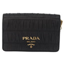 PRADA Gathered Chain Shoulder Bag Leather Black Gold Auth 204909A-13