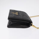 PRADA Gathered Chain Shoulder Bag Leather Black Gold Auth 204909A-3