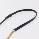 PRADA Gathered Chain Shoulder Bag Leather Black Gold Auth 204909A-14