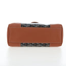 GOYARD Herringbone Saigon Mini Hand Bag PVC 2way Brown Silver Auth 204910SM-5