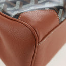 GOYARD Herringbone Saigon Mini Hand Bag PVC 2way Brown Silver Auth 204910SM-17