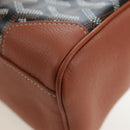 GOYARD Herringbone Saigon Mini Hand Bag PVC 2way Brown Silver Auth 204910SM-18