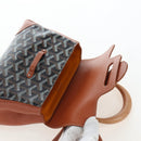 GOYARD Herringbone Saigon Mini Hand Bag PVC 2way Brown Silver Auth 204910SM-10