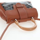 GOYARD Herringbone Saigon Mini Hand Bag PVC 2way Brown Silver Auth 204910SM-6