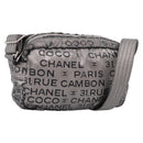 CHANEL Unlimited Shoulder Bag Coated Canvas Silver CC Auth 204911-1