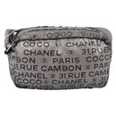 CHANEL Unlimited Shoulder Bag Coated Canvas Silver CC Auth 204911-13
