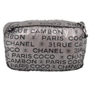 CHANEL Unlimited Shoulder Bag Coated Canvas Silver CC Auth 204911-2