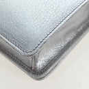 Miu Miu Chain Shoulder Bag Leather Silver Auth 204916M-18