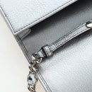 Miu Miu Chain Shoulder Bag Leather Silver Auth 204916M-20