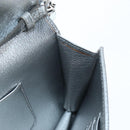 Miu Miu Chain Shoulder Bag Leather Silver Auth 204916M-23