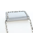 Miu Miu Chain Shoulder Bag Leather Silver Auth 204916M-6