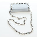 Miu Miu Chain Shoulder Bag Leather Silver Auth 204916M-7
