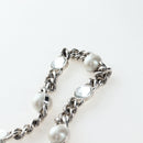 Miu Miu Chain Shoulder Bag Leather Silver Auth 204916M-14