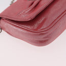 FENDI Mia Pochette Chain Shoulder Bag Leather Pink Silver 8BP046 Auth 204918M-8