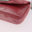 FENDI Mia Pochette Chain Shoulder Bag Leather Pink Silver 8BP046 Auth 204918M-15