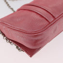 FENDI Mia Pochette Chain Shoulder Bag Leather Pink Silver 8BP046 Auth 204918M-16