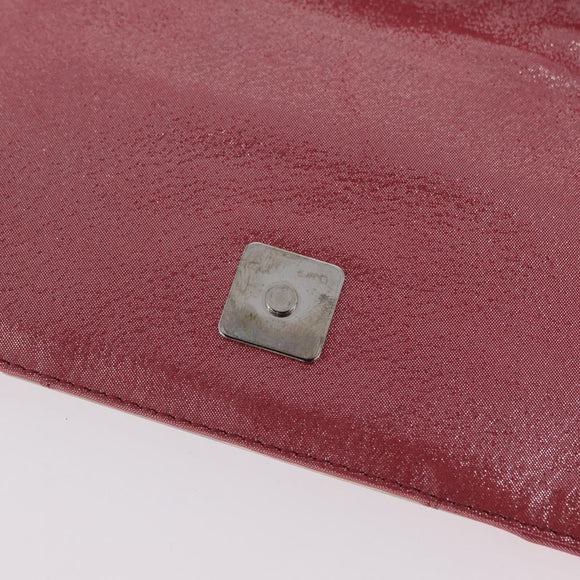 FENDI Mia Pochette Chain Shoulder Bag Leather Pink Silver 8BP046 Auth 204918M