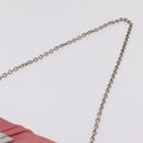 FENDI Mia Pochette Chain Shoulder Bag Leather Pink Silver 8BP046 Auth 204918M-14