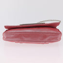 FENDI Mia Pochette Chain Shoulder Bag Leather Pink Silver 8BP046 Auth 204918M-5