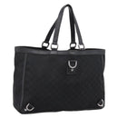 GUCCI GG Canvas Abbey Tote Bag Black Silver 293580 Auth 204921-1