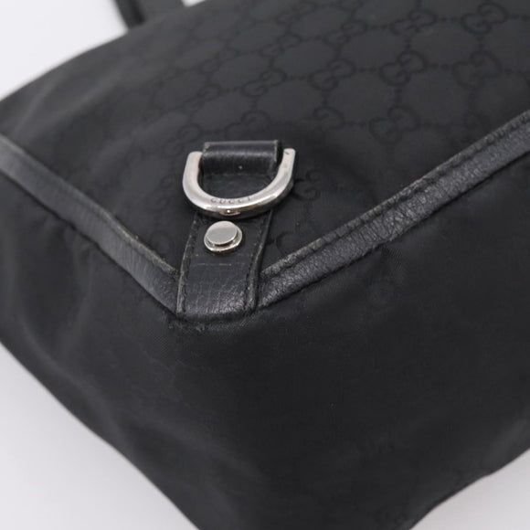 GUCCI GG Canvas Abbey Tote Bag Black Silver 293580 Auth 204921