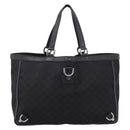 GUCCI GG Canvas Abbey Tote Bag Black Silver 293580 Auth 204921-13