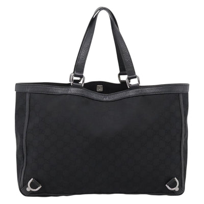 GUCCI GG Canvas Abbey Tote Bag Black Silver 293580 Auth 204921 - 0