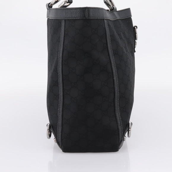 GUCCI GG Canvas Abbey Tote Bag Black Silver 293580 Auth 204921