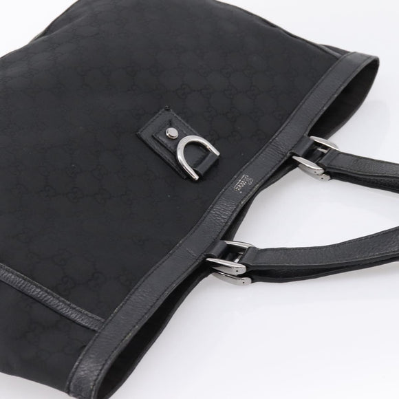 GUCCI GG Canvas Abbey Tote Bag Black Silver 293580 Auth 204921