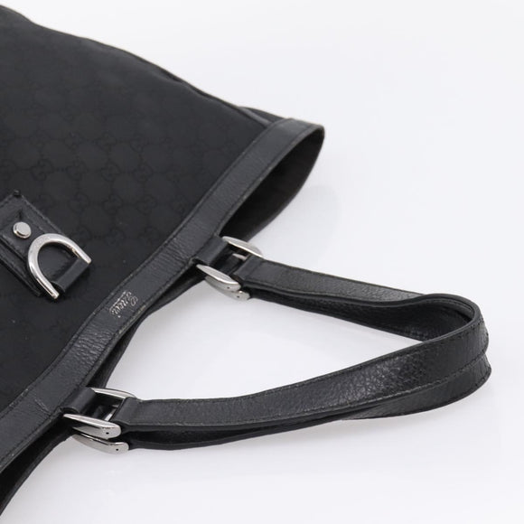 GUCCI GG Canvas Abbey Tote Bag Black Silver 293580 Auth 204921