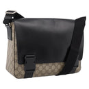 GUCCI GG Supreme Shoulder Bag PVC Beige Silver 406367 Auth 204922-1