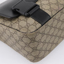 GUCCI GG Supreme Shoulder Bag PVC Beige Silver 406367 Auth 204922-15