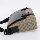 GUCCI GG Supreme Shoulder Bag PVC Beige Silver 406367 Auth 204922-3