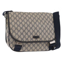 GUCCI GG Supreme Shoulder Bag PVC Navy Silver 201732 Auth 204923A-1