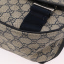 GUCCI GG Supreme Shoulder Bag PVC Navy Silver 201732 Auth 204923A-16
