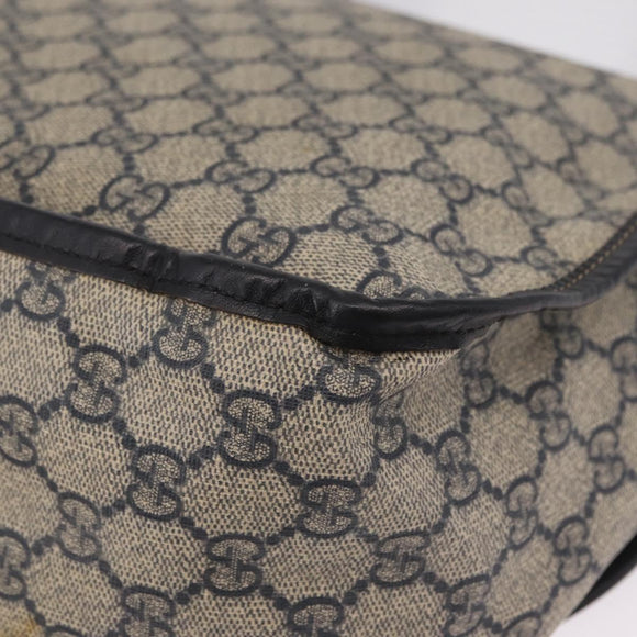 GUCCI GG Supreme Shoulder Bag PVC Navy Silver 201732 Auth 204923A