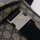GUCCI GG Supreme Shoulder Bag PVC Navy Silver 201732 Auth 204923A-20