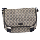 GUCCI GG Supreme Shoulder Bag PVC Navy Silver 201732 Auth 204923A-13