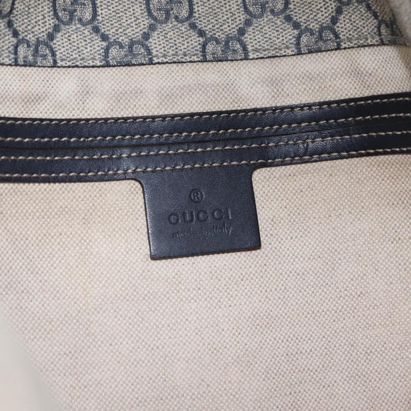 GUCCI GG Supreme Shoulder Bag PVC Navy Silver 201732 Auth 204923A