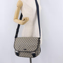 GUCCI GG Supreme Shoulder Bag PVC Navy Silver 201732 Auth 204923A-29