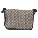 GUCCI GG Supreme Shoulder Bag PVC Navy Silver 201732 Auth 204923A-2