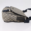 GUCCI GG Supreme Shoulder Bag PVC Navy Silver 201732 Auth 204923A-3