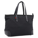 GUCCI GG Canvas Web Sherry Line Tote Bag Black Silver 308928 Auth 204924-1