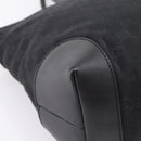 GUCCI GG Canvas Web Sherry Line Tote Bag Black Silver 308928 Auth 204924-16