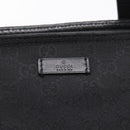 GUCCI GG Canvas Web Sherry Line Tote Bag Black Silver 308928 Auth 204924-17