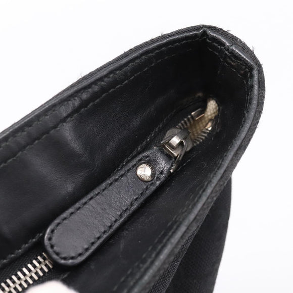 GUCCI GG Canvas Web Sherry Line Tote Bag Black Silver 308928 Auth 204924